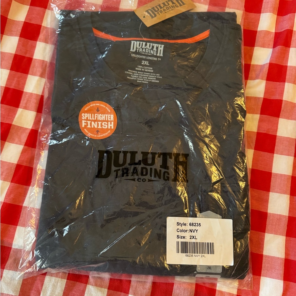 Duluth Trading Co Men's Navy Short Sleeve Tee - XXL Spillfighter Longtail T